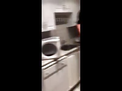 Girl talks shit and gets sprayed with fire extinguisher