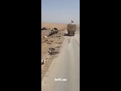 Syrian Soldiers Drag the Dead Body DAESH