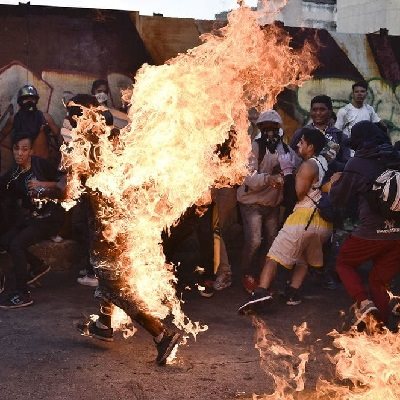 Short Video Shows Young Man Set on Fire by Fake Protesters in Caracas, Venezuela