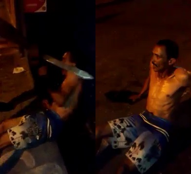 Thief Screams and Cries when Punished with a Machete