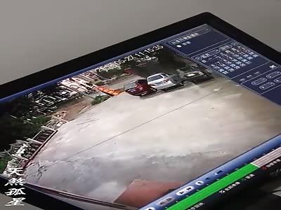 Accident caught on CCTV: Girl killed by Truck