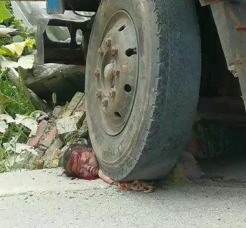 Baby crushed by Truck