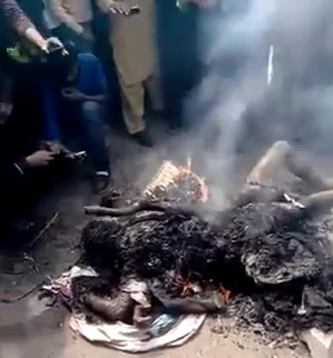 Lynched Thieves Burned to Death by Mob 