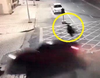 Man Walking in the Street Flies after Getting hit by a Car