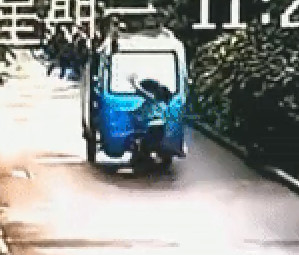 7 Year Old Girl Runs out onto the Road and is Run Over by a Tricycle