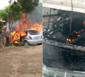 Man Kills Himself by Jumping Into a Burning Car [Action&Aftermath]
