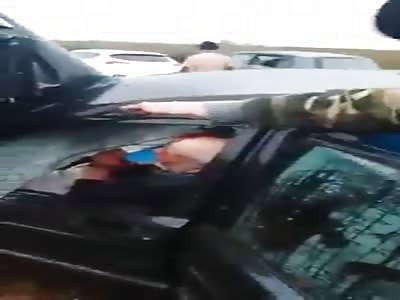 Man trapped in the car after accident in Moroccan highway