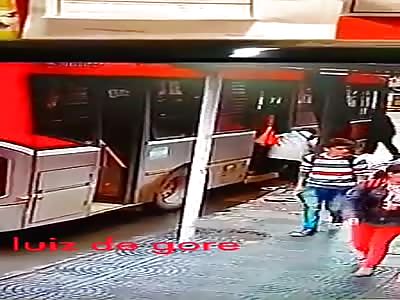 Older Woman Trying to Get Off Bus Falls Under and Gets Her Ankles Run Over