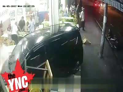 Car crashes straight into a restaurant