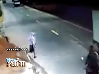 Schoolgirl run over by a motorcyclist both go flying