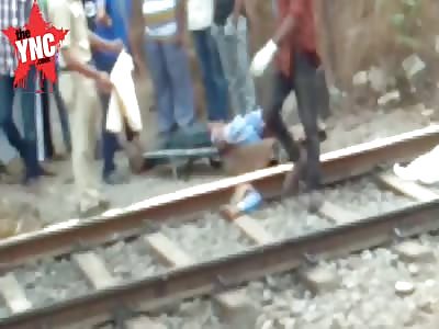 Giving a man his arm back after it was cut off by a train