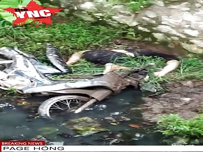 Woman crashed motorbike into a river and died