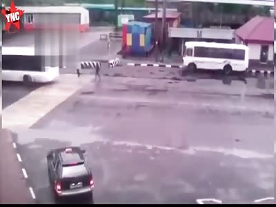 Car takes out woman crossing the road