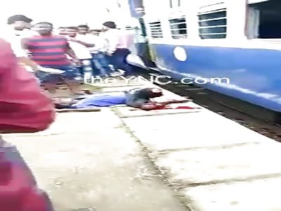 Mans leg was ripped off by a train