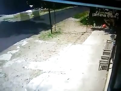 Fatal Impact: Motorcyclist flips over handlebars into a pole