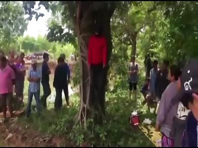 Man hanged himself from a tree