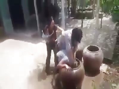 Father forces his sons head in water as punishment