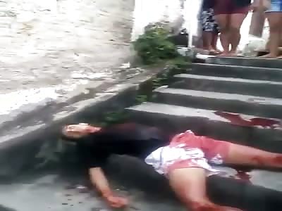 Thug dies after getting shot on the favela steps