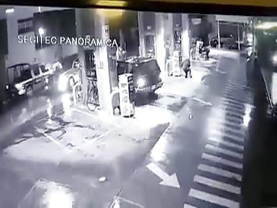 Gang Shoot up Police Car and Kill Customer at a Gas Station