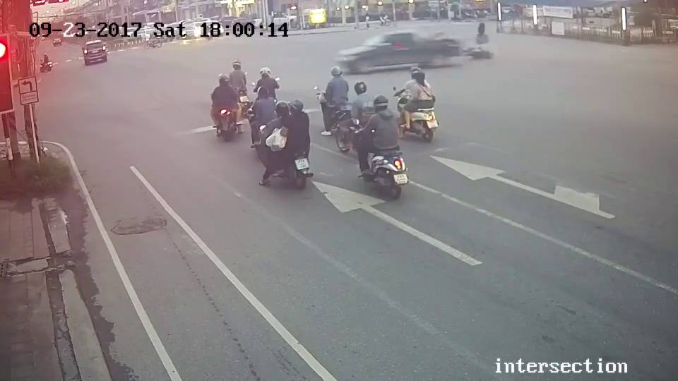 Motorcyclist Slams into Pickup and is Killed Instantly