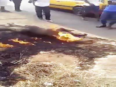 African Thief Burns Alive (Short Video)
