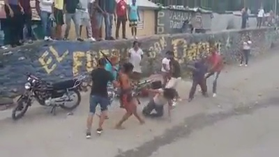 Brutal Fight With Machetes and Womans Tits Out