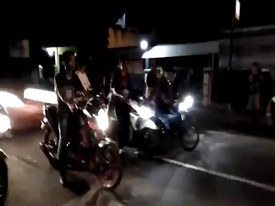 Damn! Car Ploughs into Group of Bikers Killing Them
