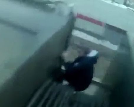 Kid Dies While Trying to Climb on Top of Moving Train in Russia @00:30