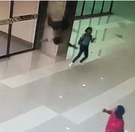 Suicide Impact - Man Hits the Shopping Mall Floor in Front of Shocked Onlookers