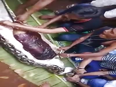 Closest View Of Dead Woman Removed From Python