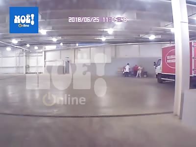 Driverless Truck Crushes Two Women against a Wall