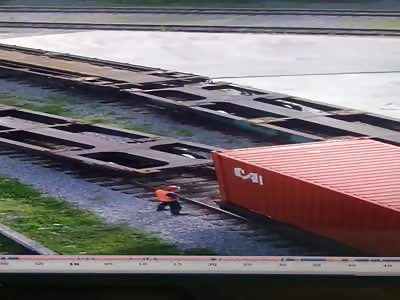 Railway Worker Gets Crushed Between Cars