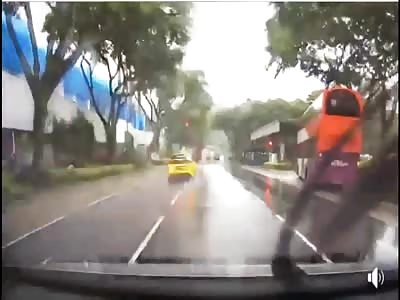 Taxi Runs Down Woman after Running Red Light on Penang Road Singapore