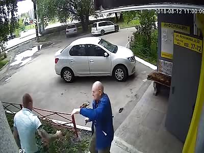 Old Men Brutally Beaten by Russian Thug