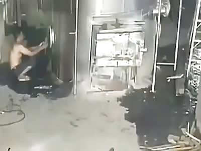 Worker Gets Blasted in the Face