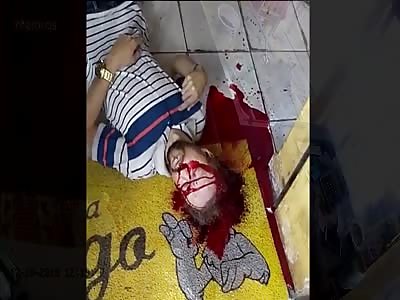 Man Executed From Behind + Bloody Aftermath