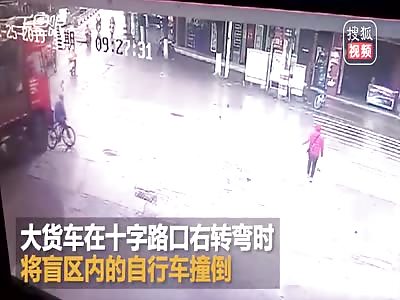Chinese Cyclist Squashed