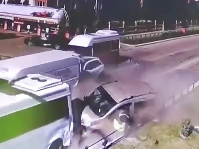 Person Violently Ejected from Tumbling Vehicle in Terrible Accident