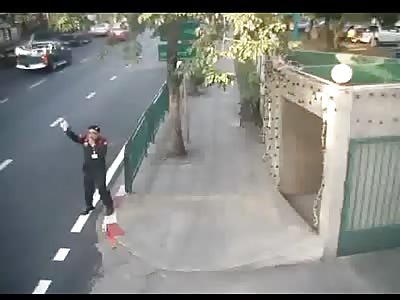 Bad Traffic Cop Crushed by Car.