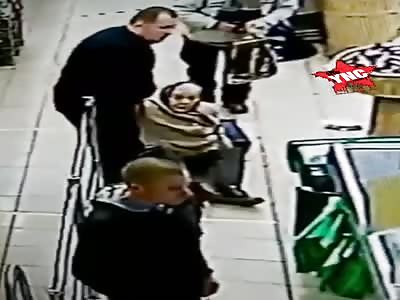Damn, Abusive Punk Attacks Elderly Lady in Line