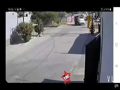 Truck run over by train