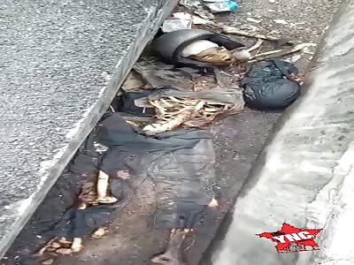 Wtf, rotten body of a motorcyclist found on the road