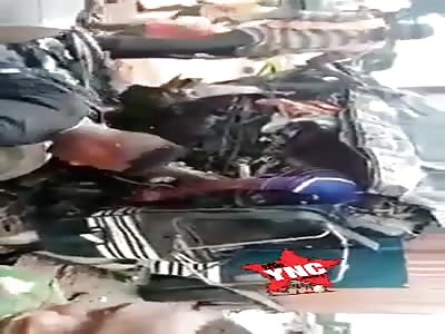 Shocking accident in nigeria, men crushed to death
