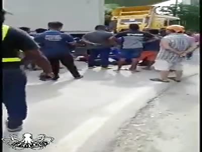 fatal accident, crushed to death by truck