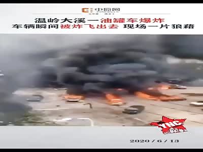 accident, fuel truck explodes