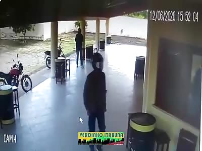 cctv, hitman murders the man inside the pool(full video)