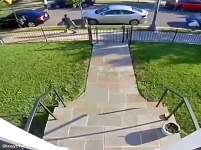 shooting in a neighborhood was caught on CCTV
