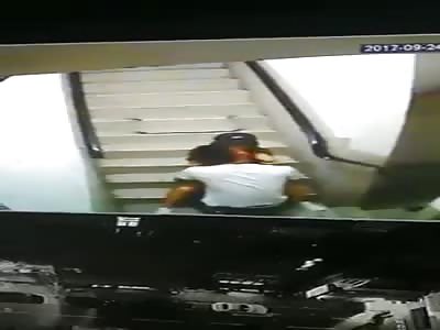 fuck on the stairs