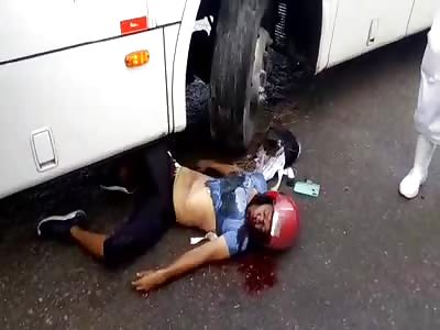 motorcyclist, crushed by truck