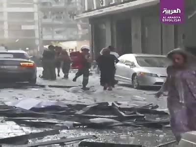 Arabiya shows the aftermath near the explosion